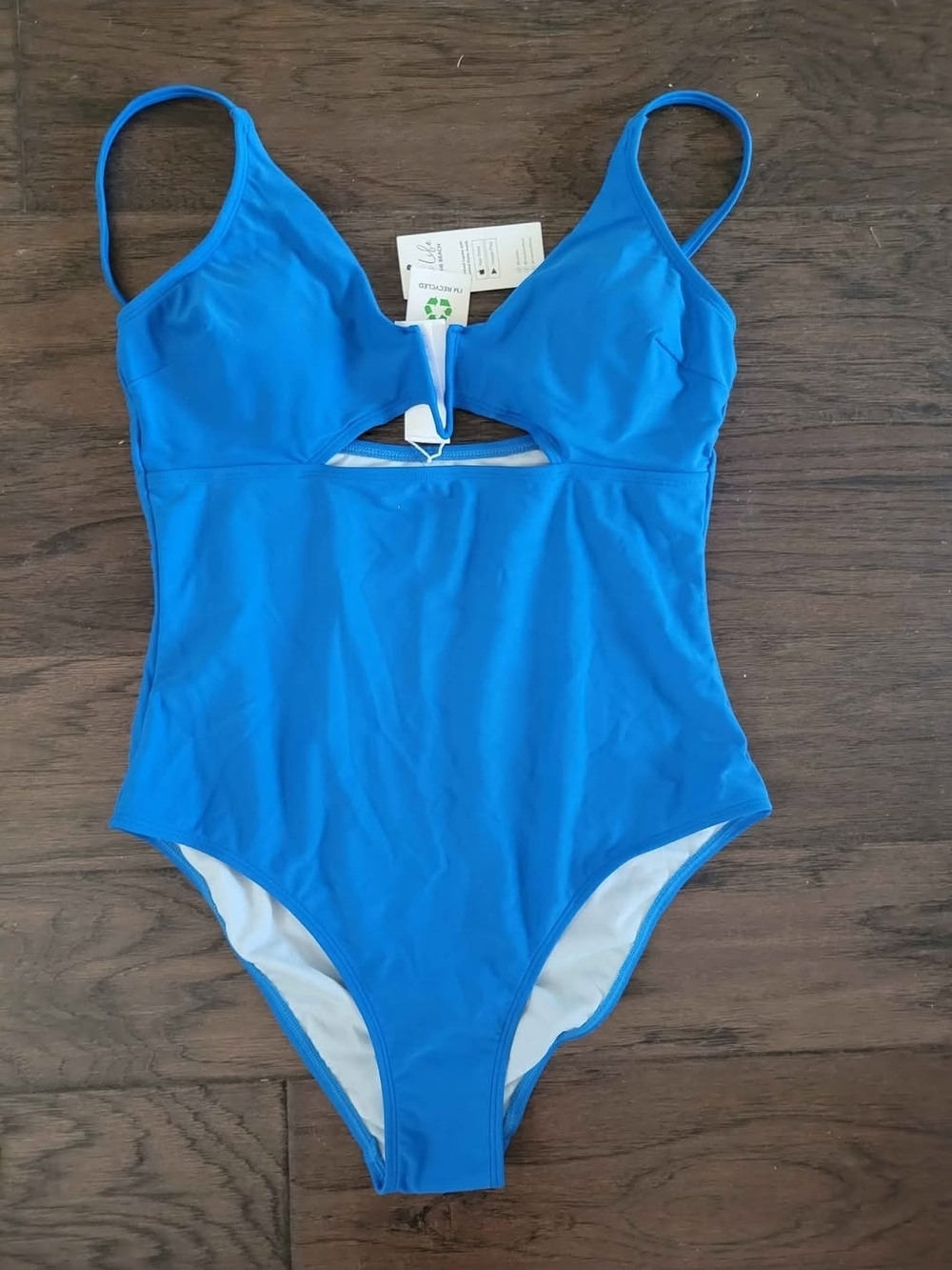 Cupshe Bright Blue One-Piece Swimsuit with Front Keyhole
